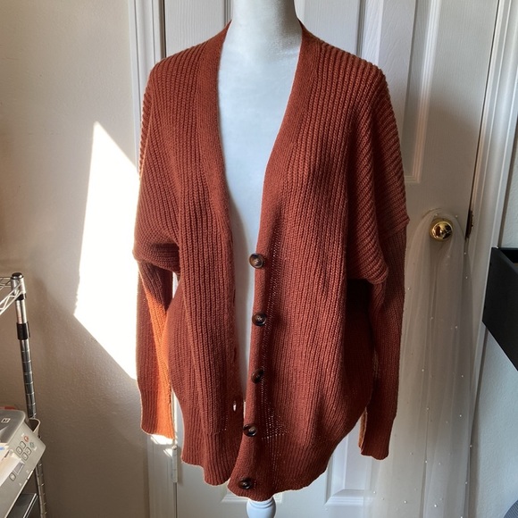 Rue21 Sweaters - Rue21 Burnt Orange Knitted Cardigan Sweater